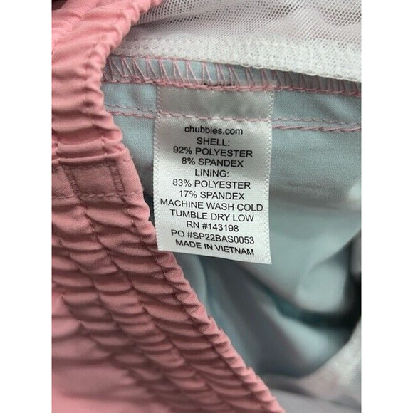 Chubbies The On The Horizons 7" Classic Swim Trunks Stripe Drawstring Pink Large - Picture 4 of 6